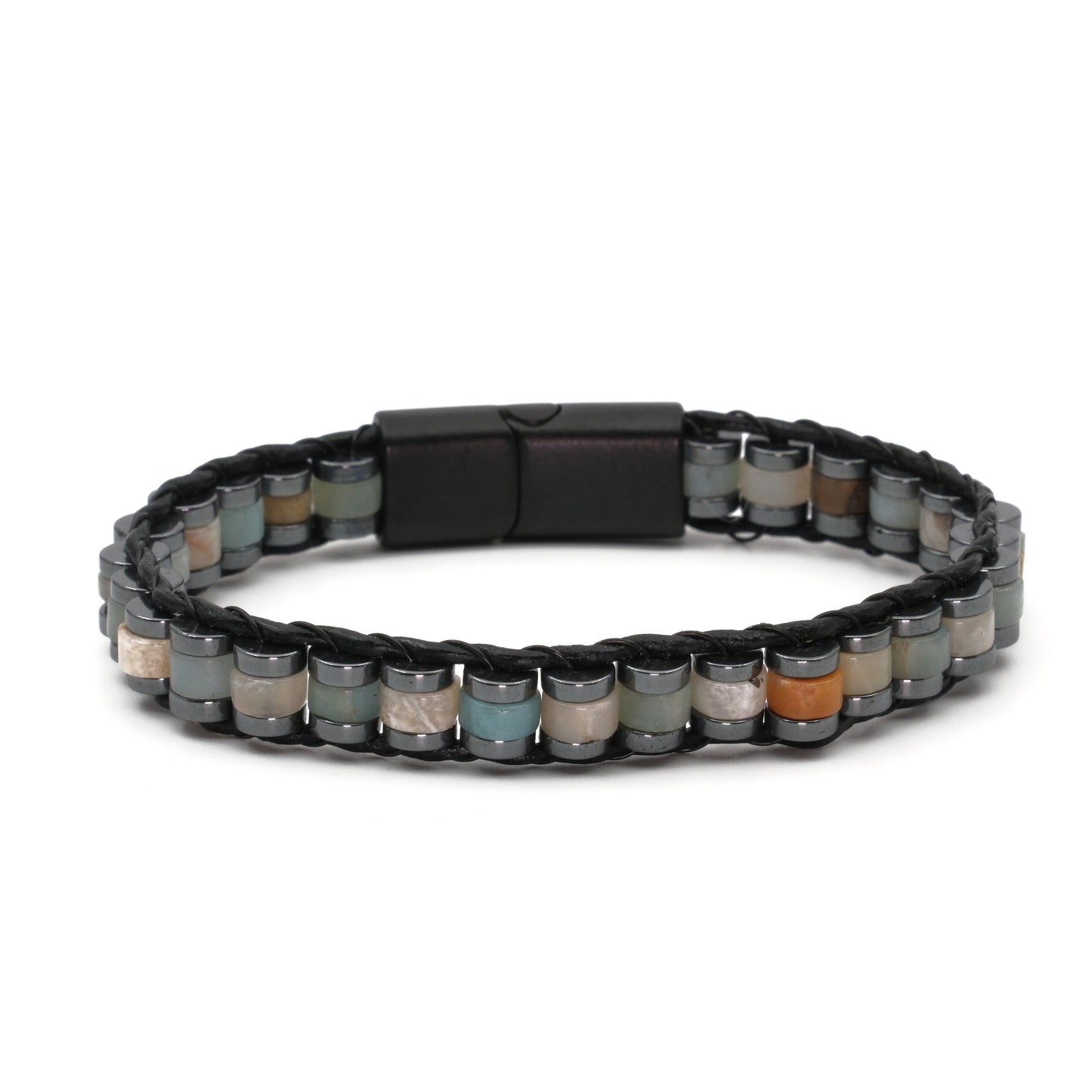 Amazonite and Hematite Natural Stone Bracelet SPF-A-009