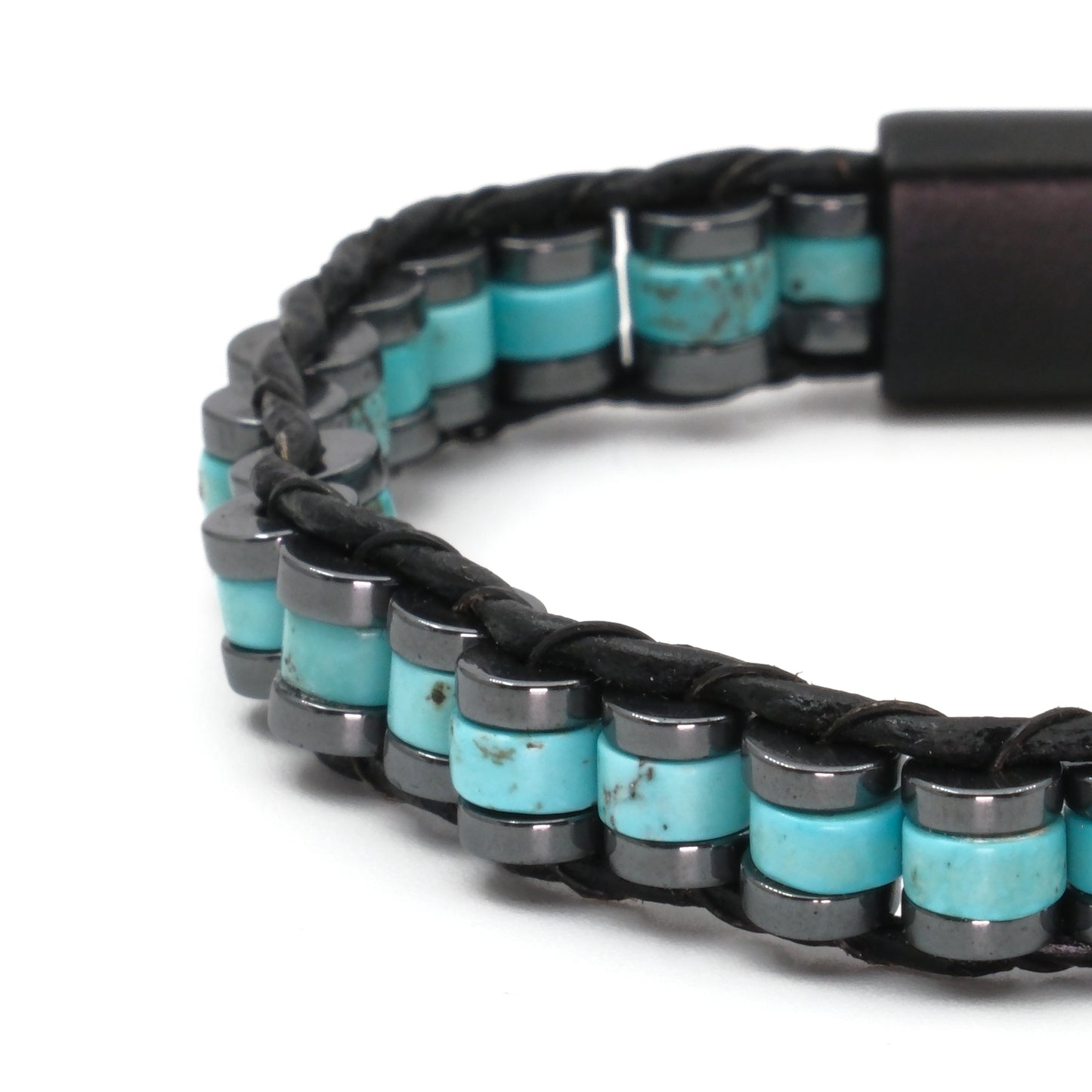Turquoise and Hematite Natural Stone Bracelet SPF-A-071