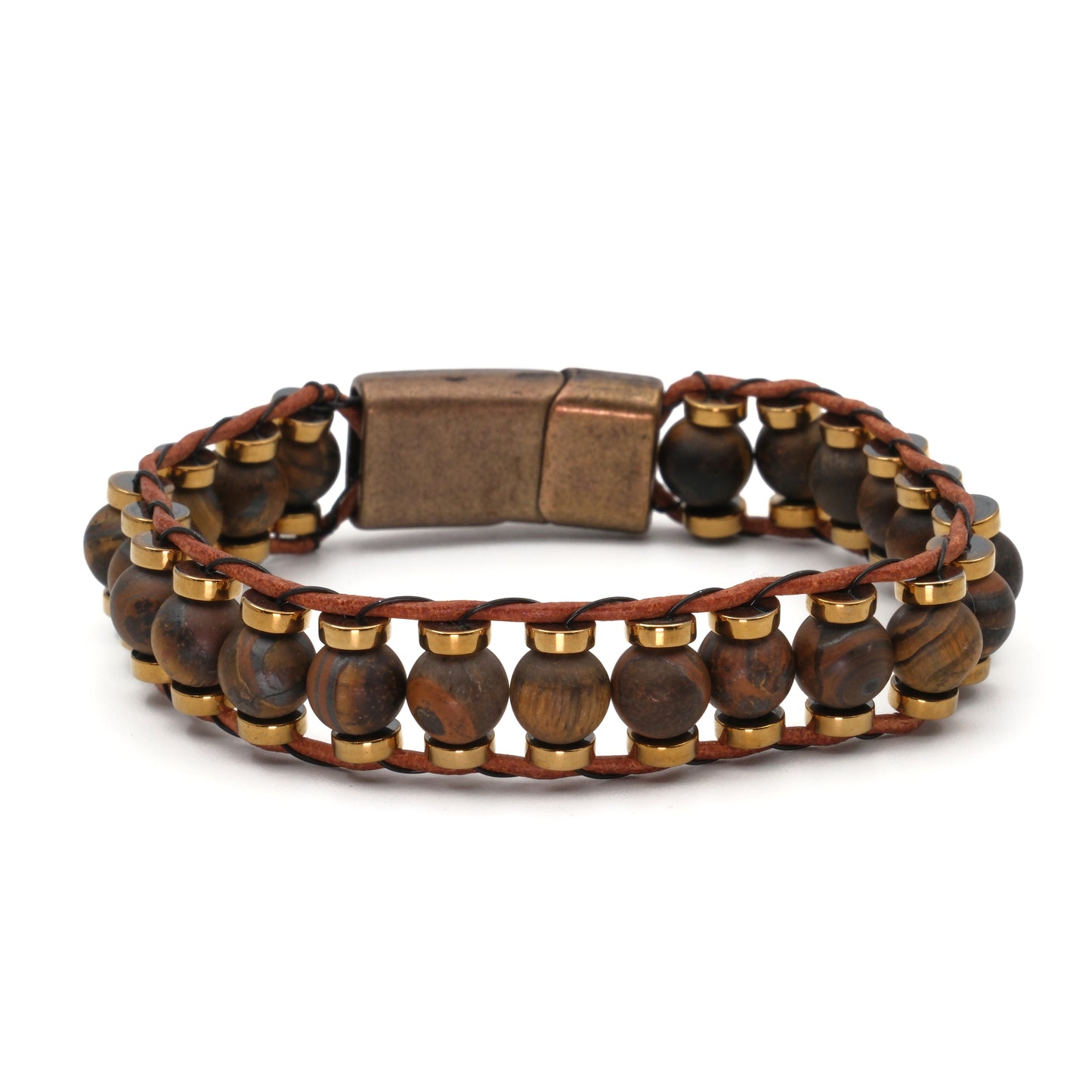 Tiger Eye and Hematite Natural Stone Bracelet SPF-A-039