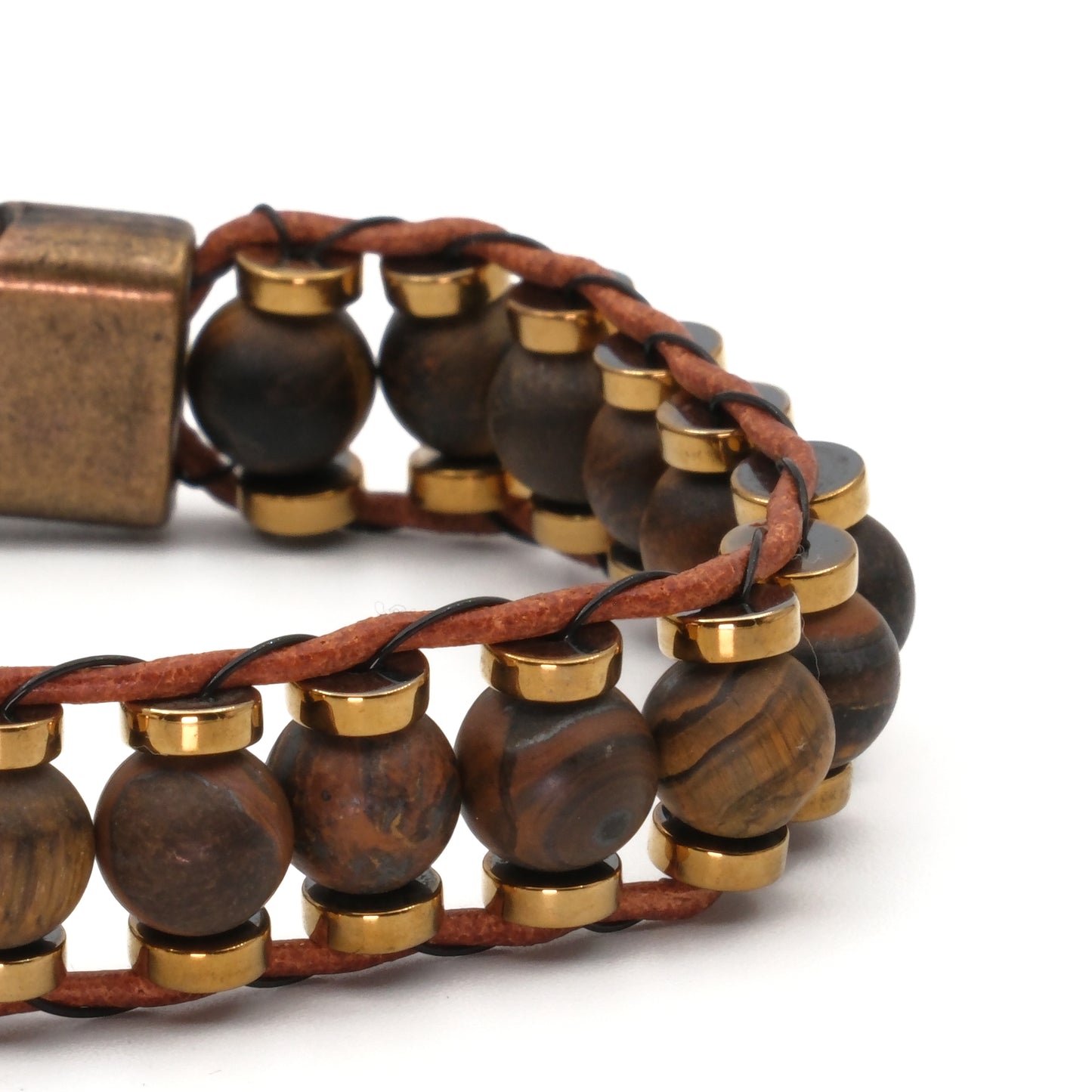 Tiger Eye and Hematite Natural Stone Bracelet SPF-A-039