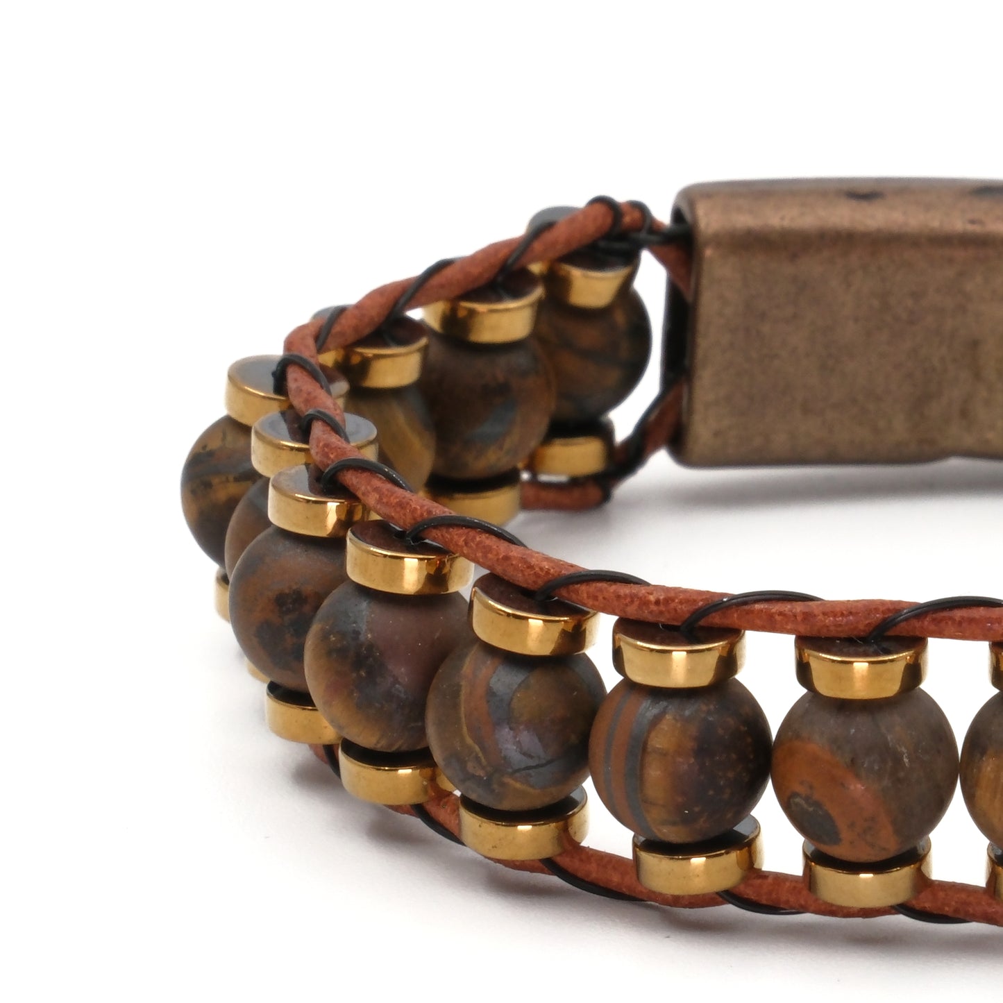 Tiger Eye and Hematite Natural Stone Bracelet SPF-A-039