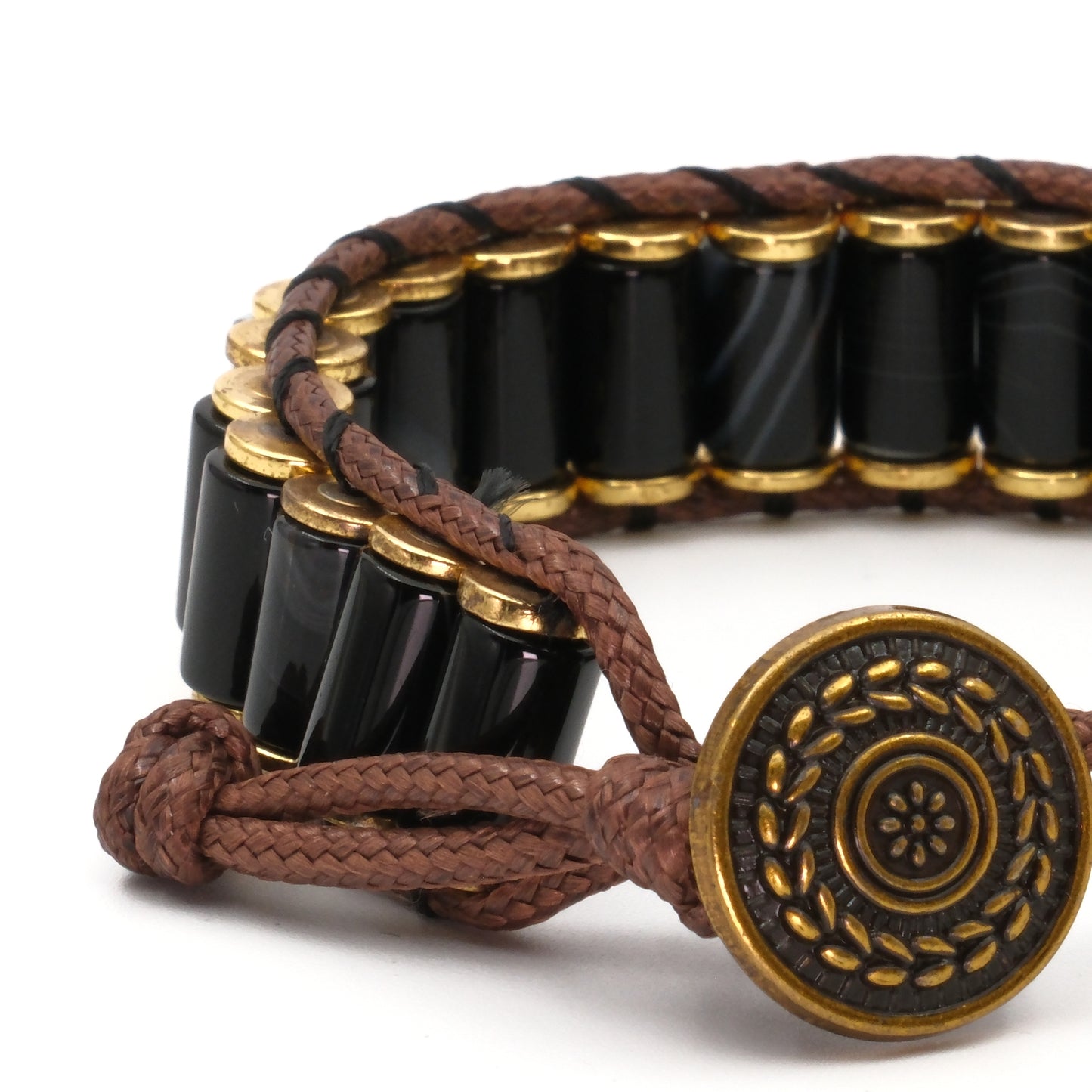 Black Agate and Hematite Natural Stone Bracelet SPF-A-065