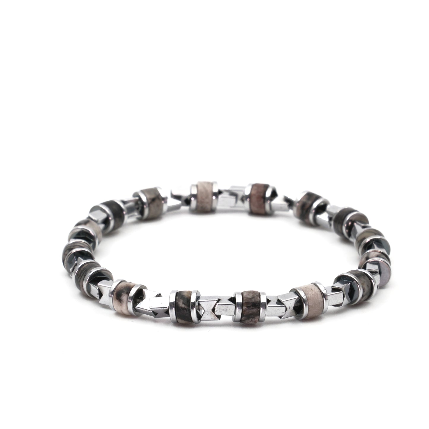Picasso Jasper Hematite Natural Stone Bracelet SPF-A-058