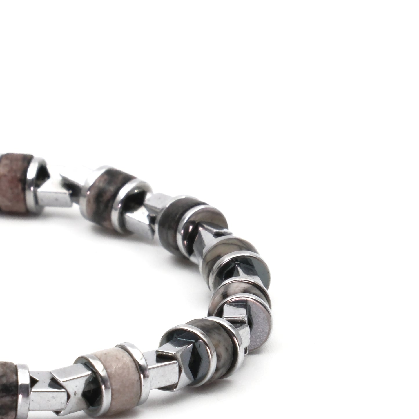 Picasso Jasper Hematite Natural Stone Bracelet SPF-A-058