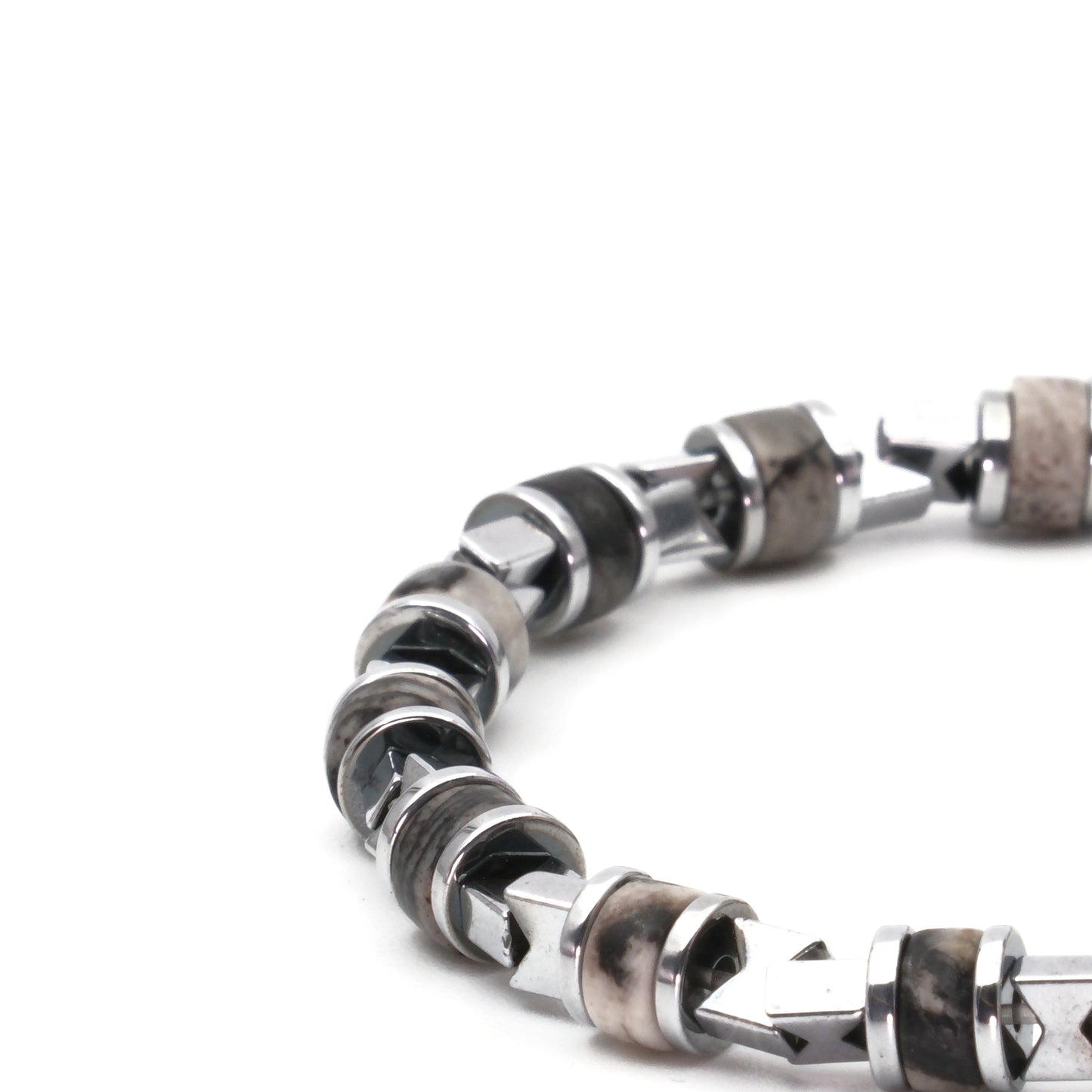 Picasso Jasper Hematite Natural Stone Bracelet SPF-A-058