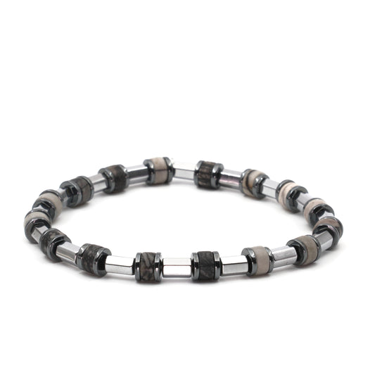 Picasso Jasper and Hematite Certified Natural Stone Bracelet SPF-A-059