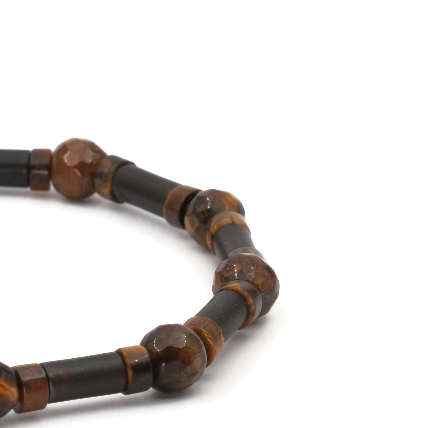 Tiger Eye and Onyx Natural Stone Bracelet SPF-A-041