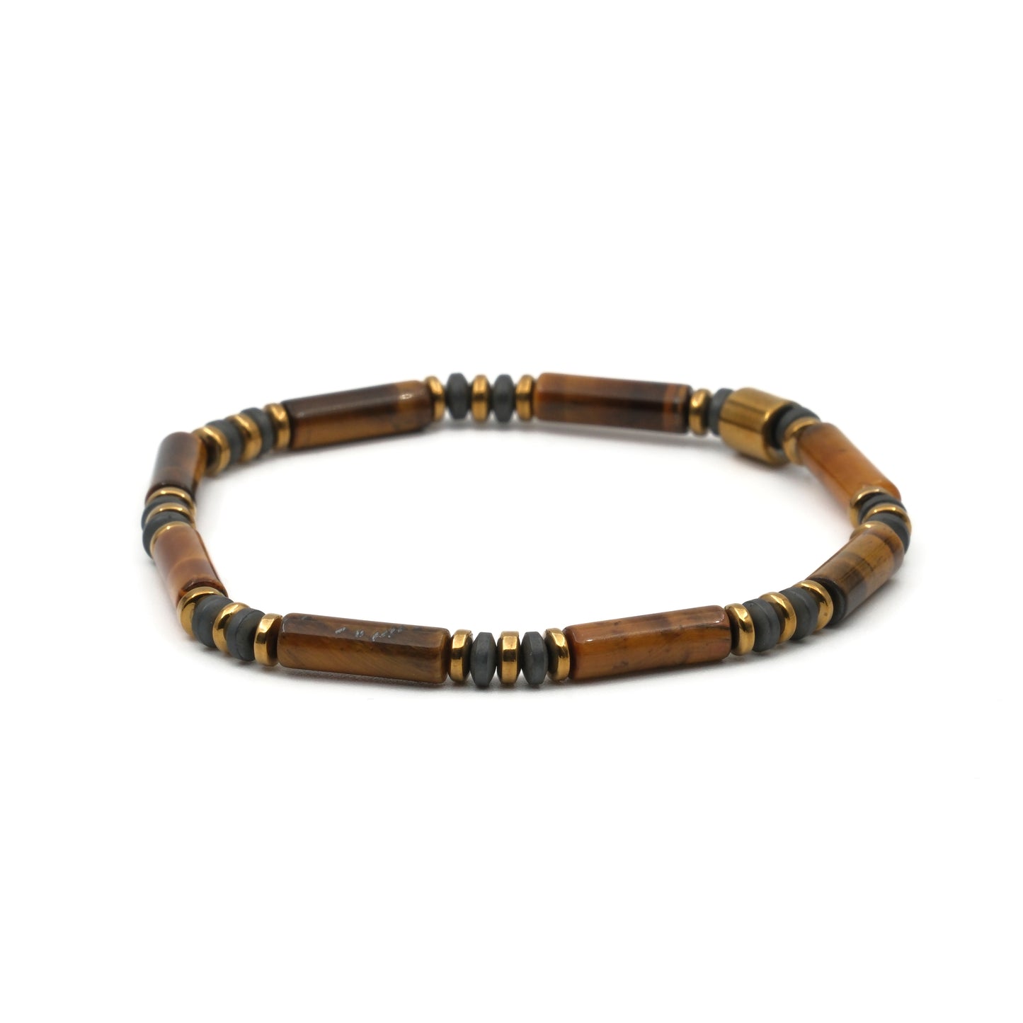 Tiger Eye and Hematite Natural Stone Bracelet SPF-A-038