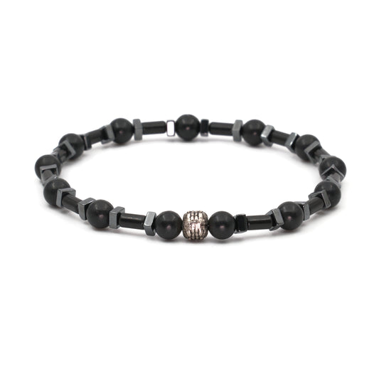 Shungite and Hematite Certified Natural Stone Bracelet SPF-A-061