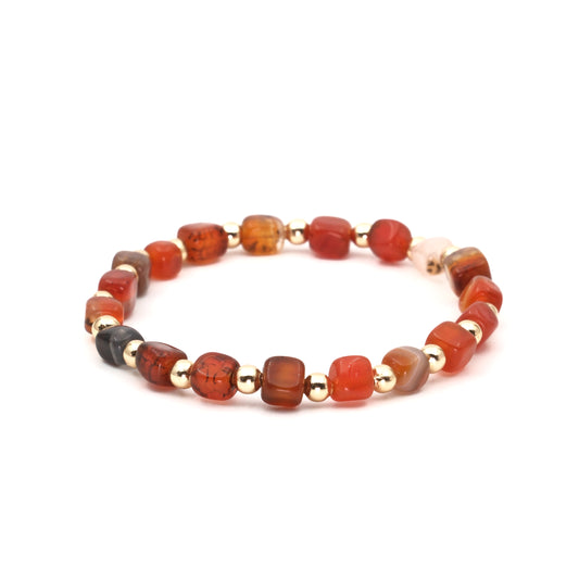 Red Agate and Hematite Certified Natural Stone Bracelet SPF-A-044