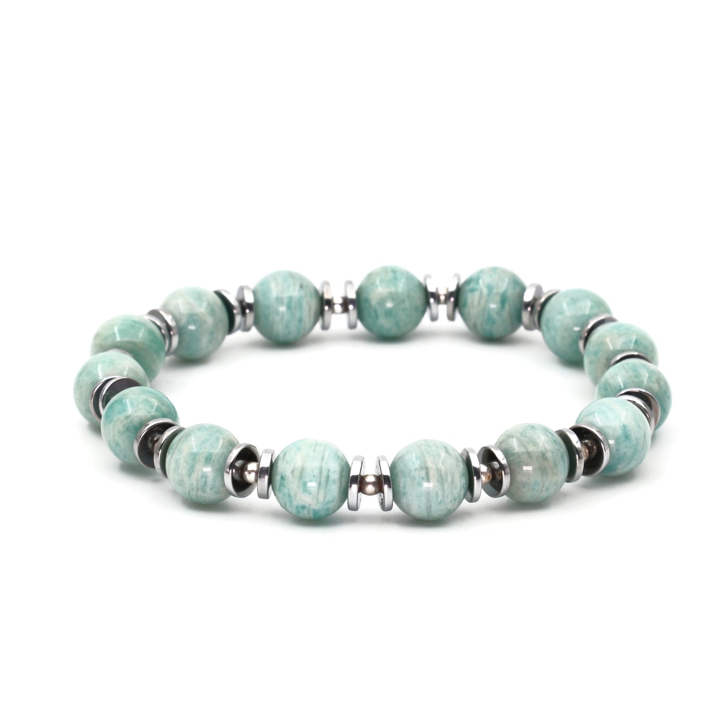 Amazonite and Hematite Natural Stone Bracelet SPF-A-008