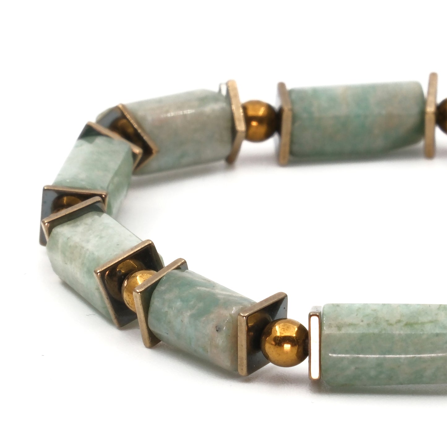 Amazonite Hematite Natural Stone Bracelet SPF-A-007