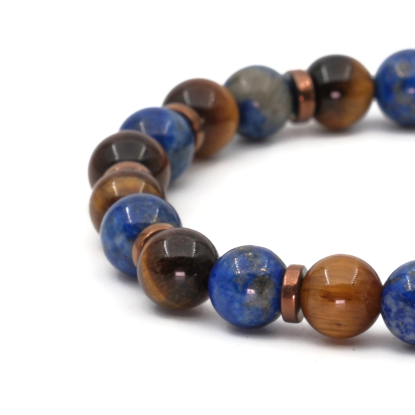 Lapis Lazuli and Tiger Eye Hematite Natural Stone Bracelet SPF-A-051