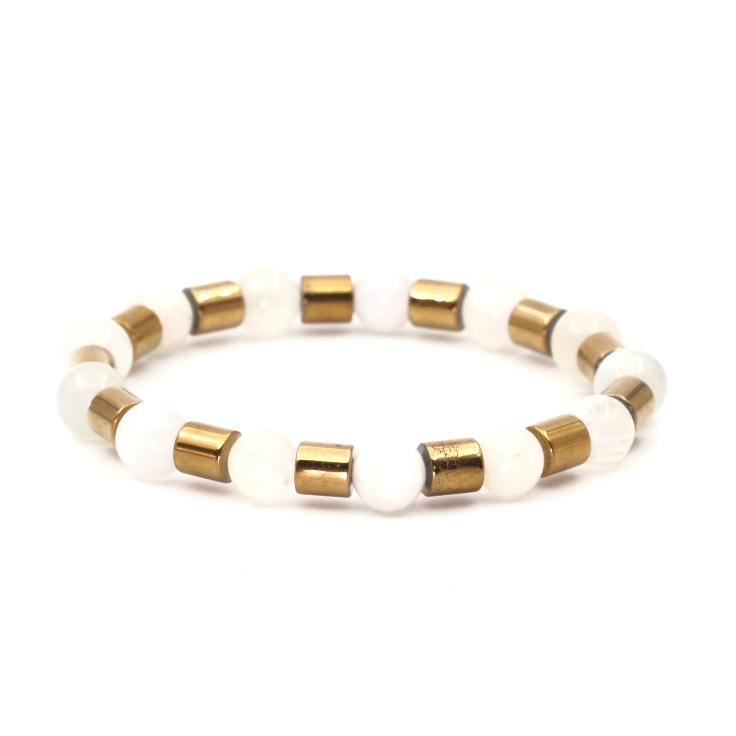 Moonstone and Hematite Natural Stone Bracelet SPF-A-018