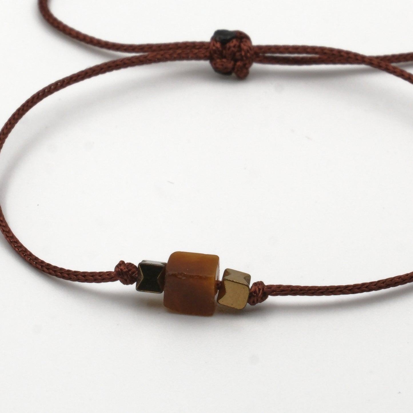 Cube Tiger Eye Certified Natural Stone Bracelet SPF-A-083