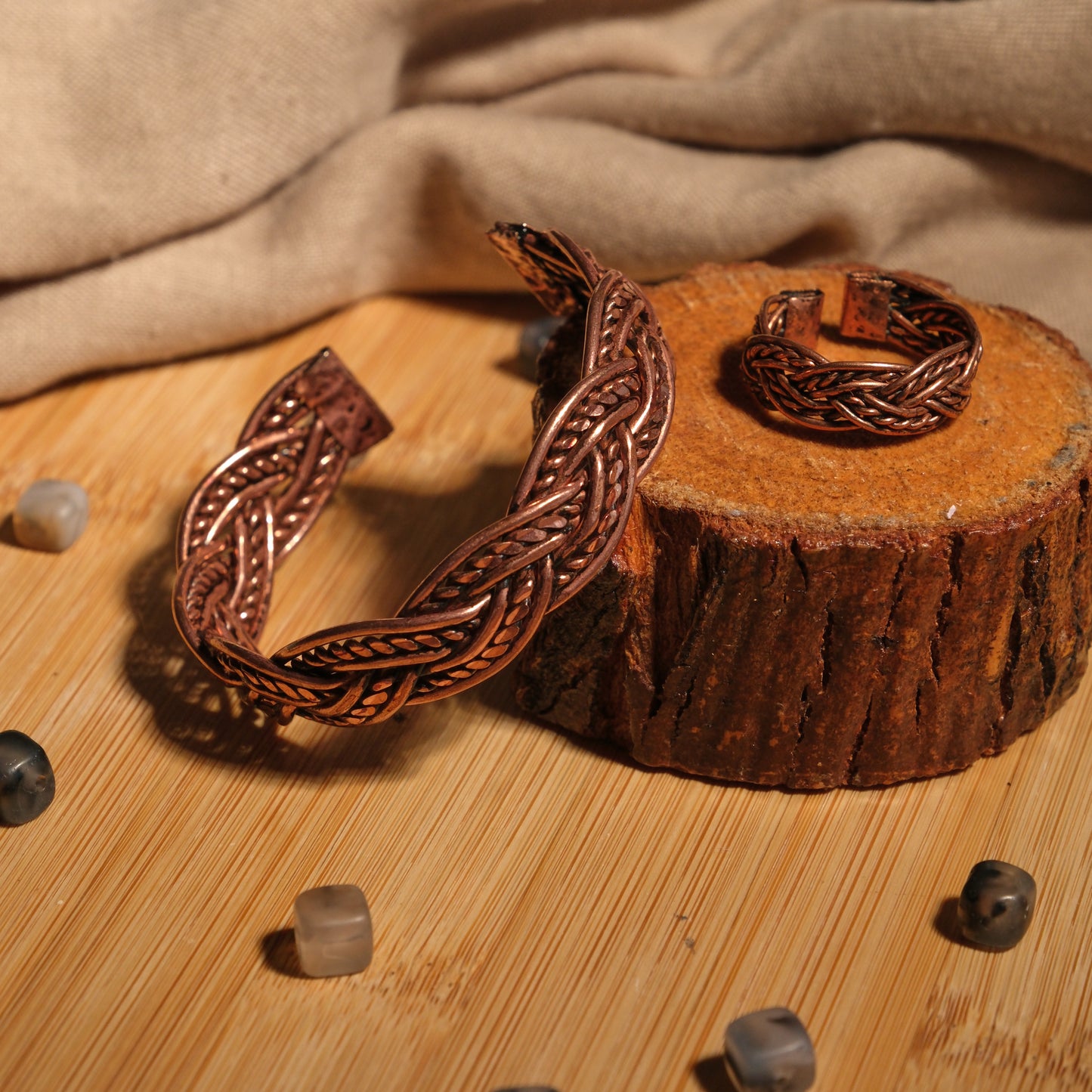 Handmade Motif Pure Copper Unisex Bracelet SPF-B-011