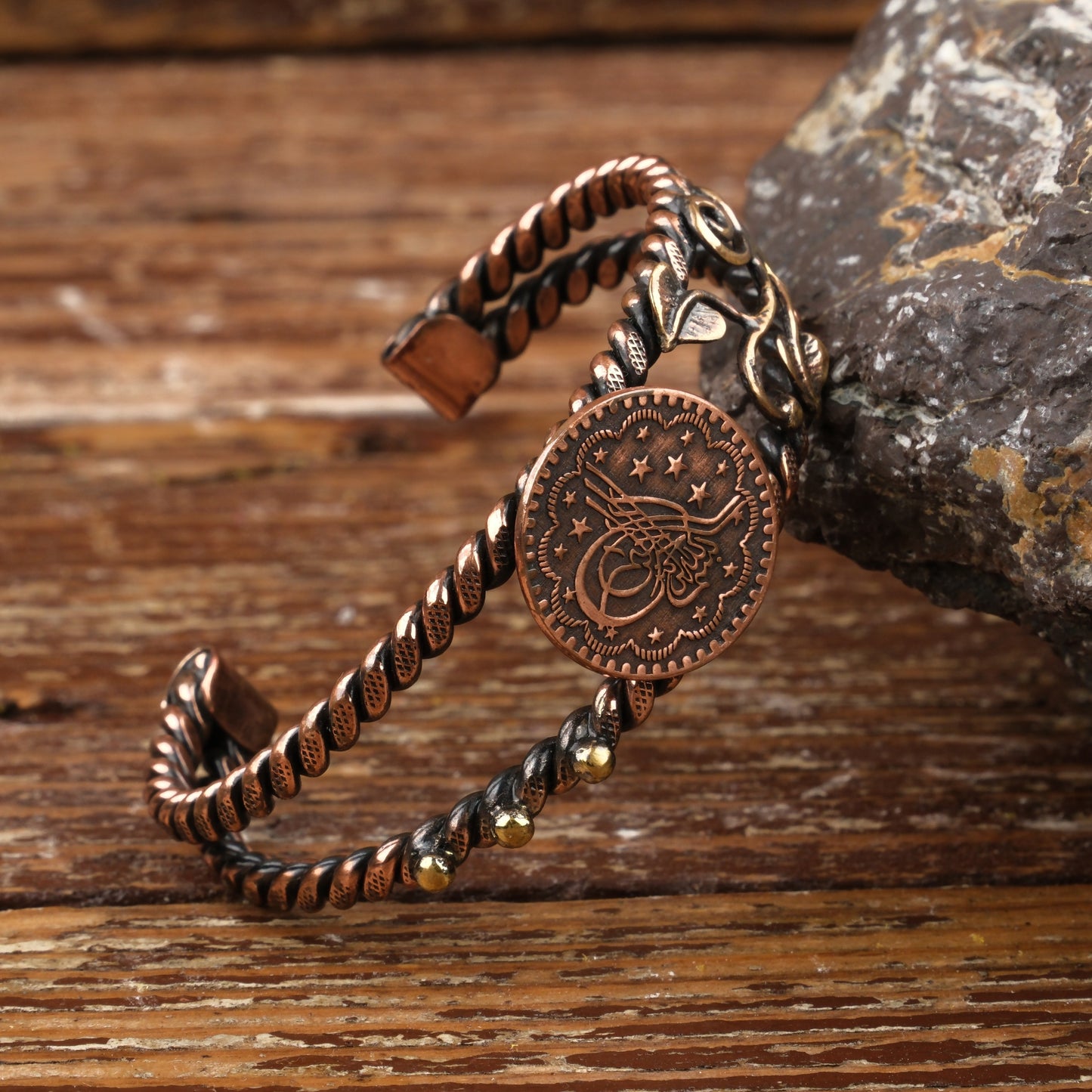 Handmade Motif Pure Copper Unisex Bracelet SPF-B-011
