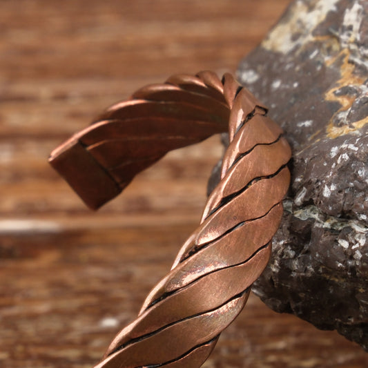 El Yapımı Motifli Saf Bakır Unisex Bileklik SPF-B-009