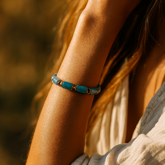 Apatite Hematite Certified Natural Stone Bracelet SPF-A-014