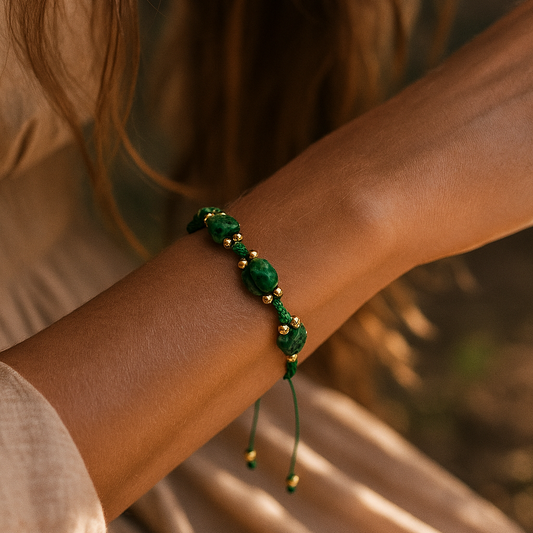 Anyolite Stone (Ruby Zoisite) Macrame Certified Natural Stone Bracelet SPF-A-013