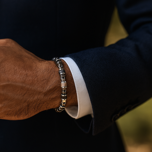 Picasso Jasper Hematite Certified Natural Stone Bracelet SPF-A-058