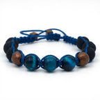 Tiger Eye and Hematite Macrame Certified Natural Stone Bracelet SPF-A-040