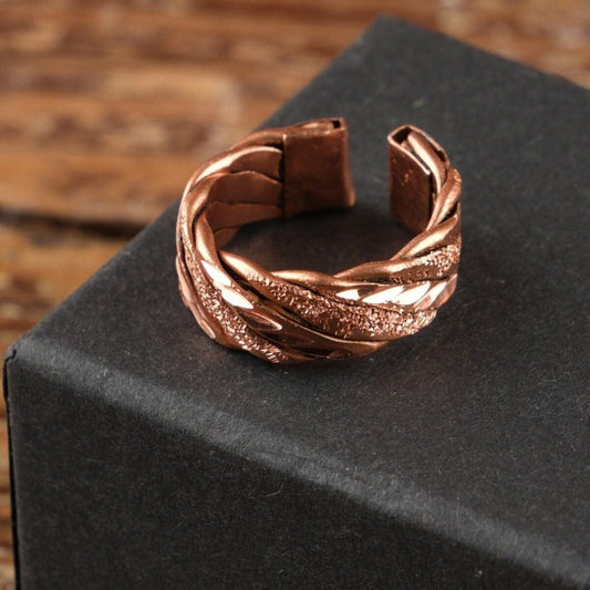Handmade Motif Pure Copper Unisex Ring SPF-Y-004