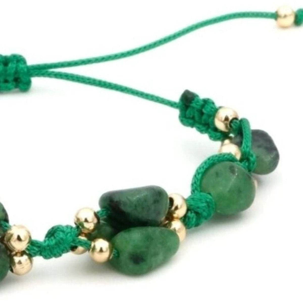 Anyolite Stone (Ruby Zoisite) Macrame Natural Stone Bracelet SPF-A-013