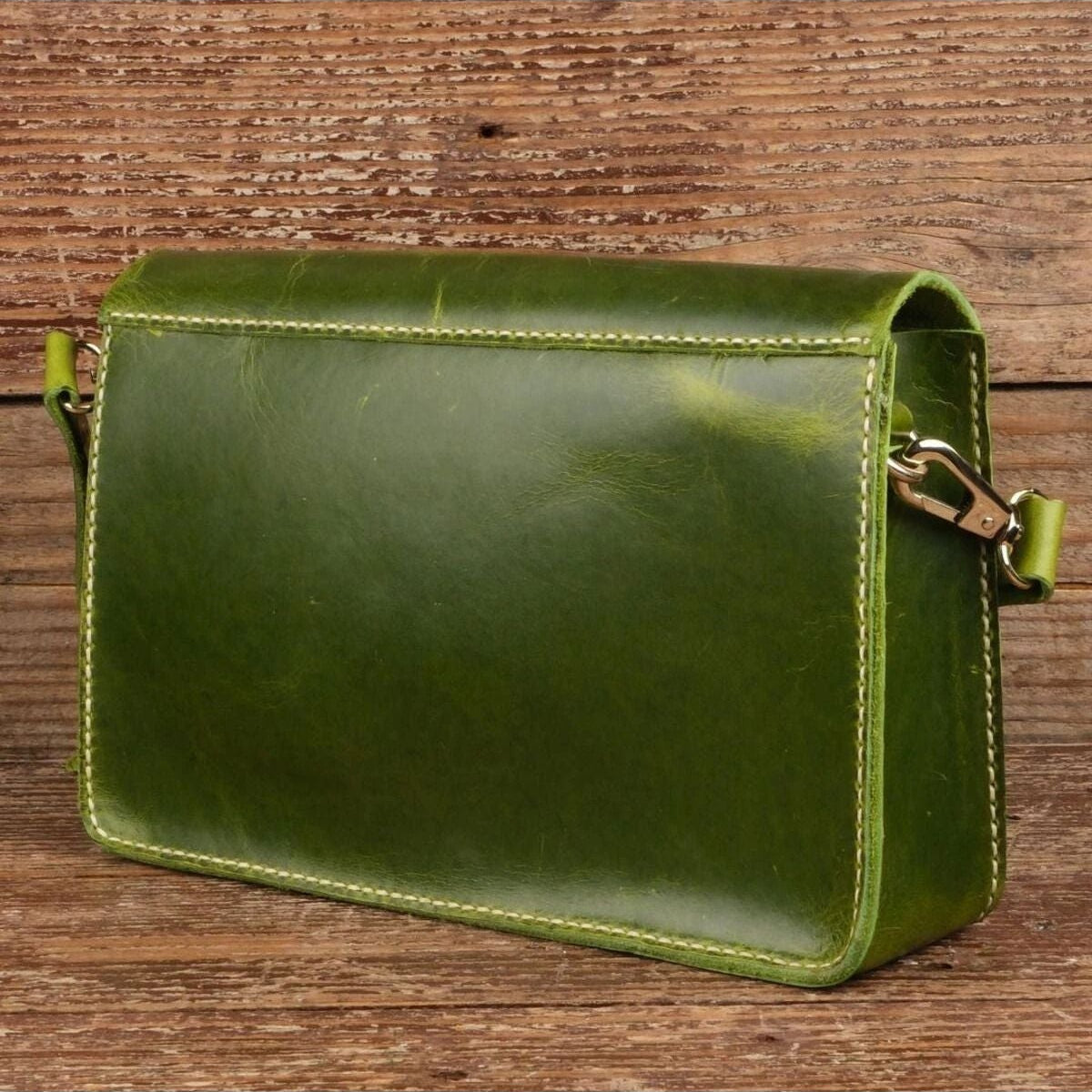 El Yapımı %100 Hakiki Dana Derisi Omuz Çantası 6cmx18cmx7cm SPF-C-006