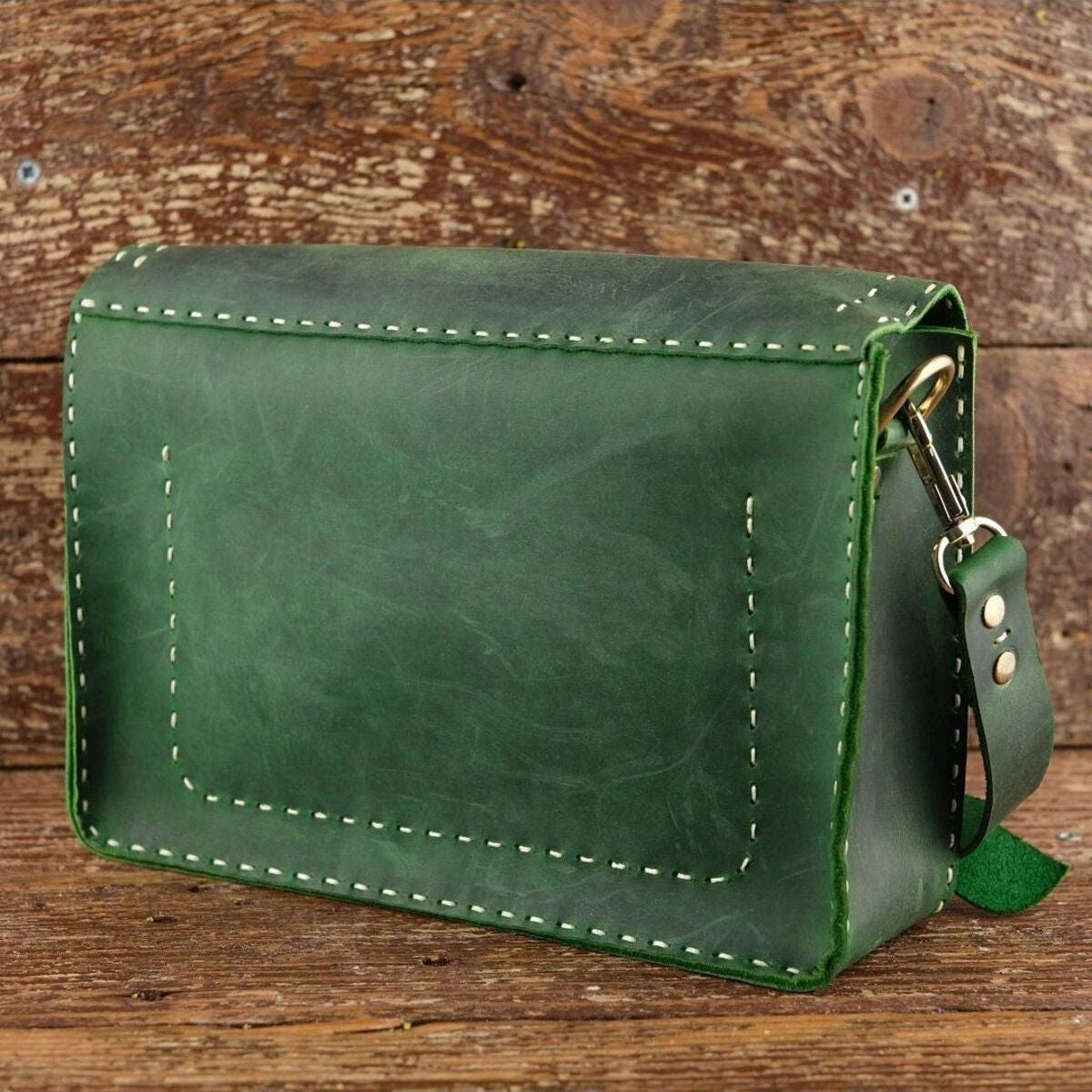 El Yapımı %100 Hakiki Dana Derisi Omuz Çantası 26cmx20cmx8cm SPF-C-004