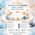 Aquamarine Hematite Macrame Certified Natural Stone Bracelet SPF-A-004