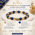 Certified Natural Stone Bracelet with Golden Rutilated Quartz and Lapis Lazuli SPF-A-006