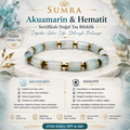 Aquamarine and Hematite Certified Natural Stone Bracelet SPF-A-081