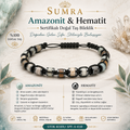 Amazonite and Hematite Macrame Certified Natural Stone Bracelet SPF-A-010