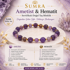 Amethyst Hematite Certified Natural Stone Bracelet SPF-A-012