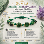 Anyolite Stone (Ruby Zoisite) Macrame Certified Natural Stone Bracelet SPF-A-013