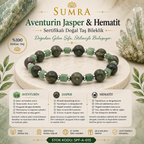 Aventurine Jasper and Hematite Certified Natural Stone Bracelet SPF-A-015