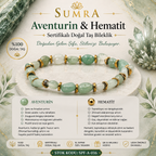 Aventurine and Hematite Certified Natural Stone Bracelet SPF-A-016