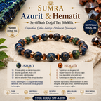 Azurite and Hematite Certified Natural Stone Bracelet SPF-A-019