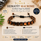 Hematit Macrome Sertifikalı Doğal Taş Bileklik SPF-A-092