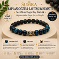 Tiger Eye Lava Stone Hematite Certified Natural Stone Bracelet SPF-A-032