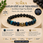 Tiger Eye Lava Stone Hematite Certified Natural Stone Bracelet SPF-A-032