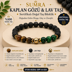 Tiger Eye Lava Stone Certified Natural Stone Bracelet SPF-A-031