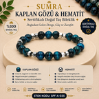 Kaplan Gözü ve Hematit Sertifikalı Doğal Taş Bileklik SPF-A-035