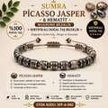 Picasso Jasper and Hematite Macrame Certified Natural Stone Bracelet SPF-A-060