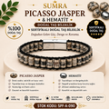 Picasso Jasper ve Hematit Sertifikalı Doğal Taş Bileklik SPF-A-090