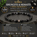 Shungite Ve Hematit Sertifikalı Doğal Taş Bileklik SPF-A-061