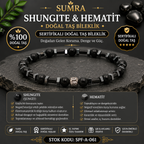Shungite Ve Hematit Sertifikalı Doğal Taş Bileklik SPF-A-061