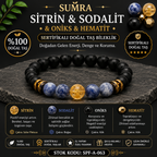 Citrine Sodalite Onyx Hematite Certified Natural Stone Bracelet SPF-A-063