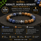 Sodalite, Jasper, and Hematite Certified Natural Stone Bracelet SPF-A-068
